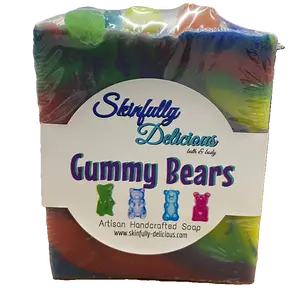 Skinfully Delicious Gummy Bear Bar Soap - Artisan Handcrafted with Coconut Oil & Shea Butter - Fun & Sweet Scented for Kids - Great Gift Idea Body Care Sunflower