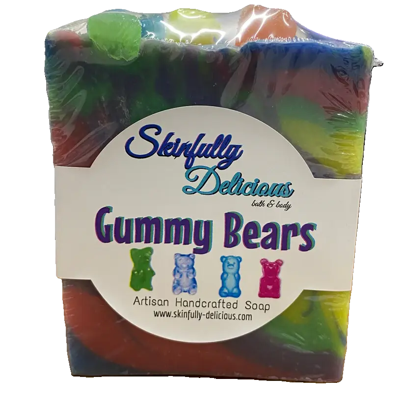Skinfully Delicious Gummy Bear Bar Soap - Artisan Handcrafted with Coconut Oil & Shea Butter - Fun & Sweet Scented for Kids - Great Gift Idea Body Care Sunflower