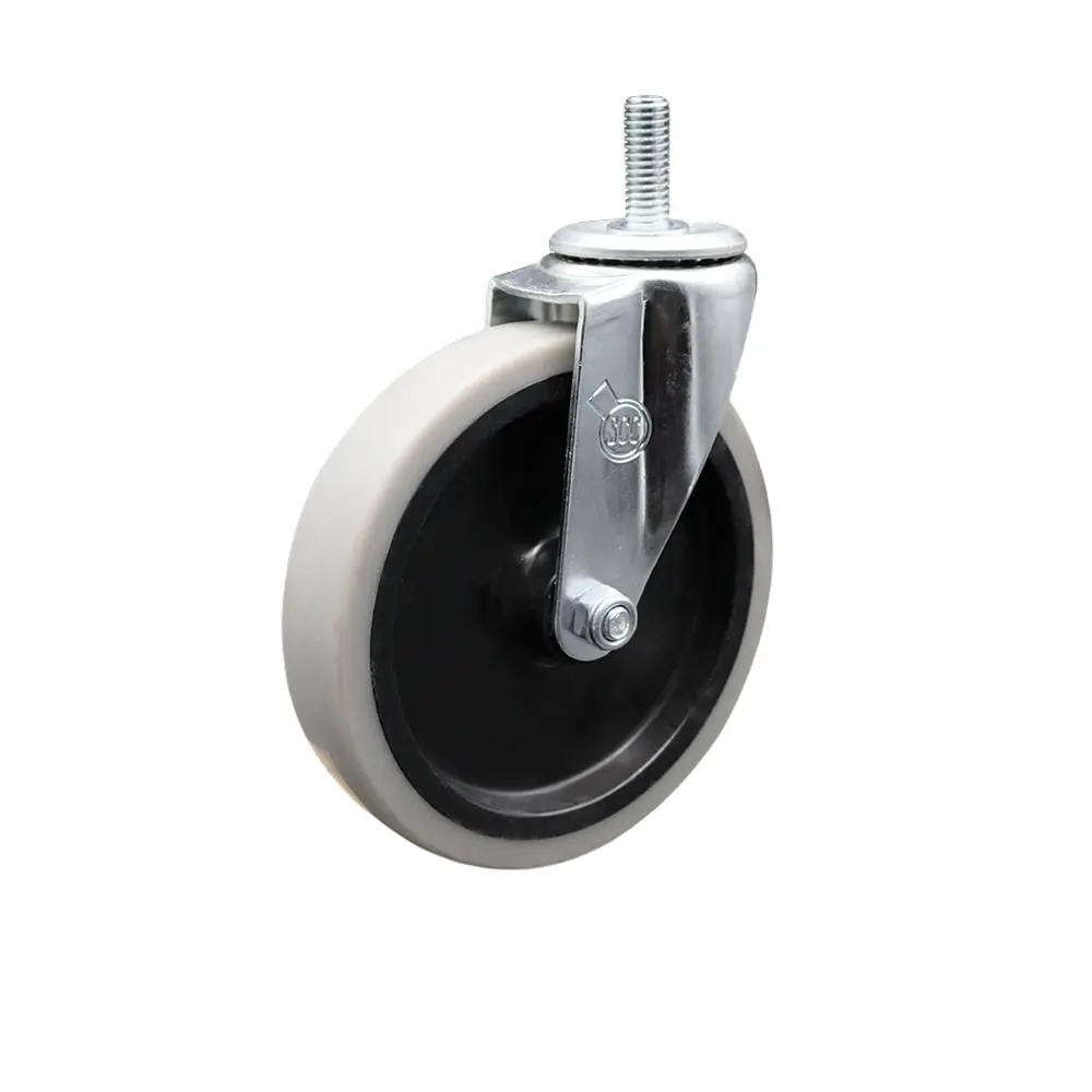 Service Caster SCC-TS05S510-TPRS-M815 5 in. Swivel Thermoplastic Rubber Caster Wheel with 8 mm 1.25 TPI x 1.5 in. Threaded Stem Caster