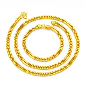 6mm Bracelet Exquisite Trendy Necklace Gold Retro Style Jewelry Combo