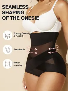 3-in-1 BBL Faja Shapewear for Women: High Waist Tummy Control Shorts with Removable Hip Pads, Seamless Waist Cincher & Breathable Mesh Body Shaper for Under Dress