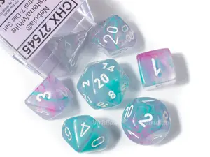 Nebula Wisteria & White Luminary | Chessex Dice Set (7)