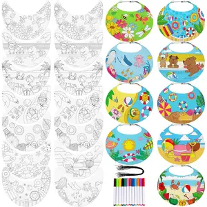 24 Pcs Summer Visor Hats Crafts Bulk - DIY Your Own Felt Sun Hat with Color Pens Kit for Beach Camp Outdoor Party Activities2026