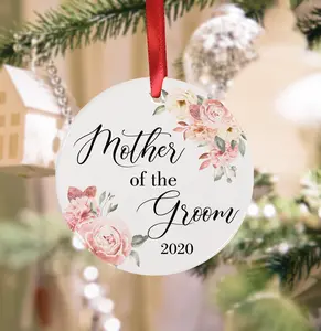 Personalized Mother of the Groom  Christmas Ornament, Wedding Gift mother of the bride, Christmas Keepsake, Custom Ornament.