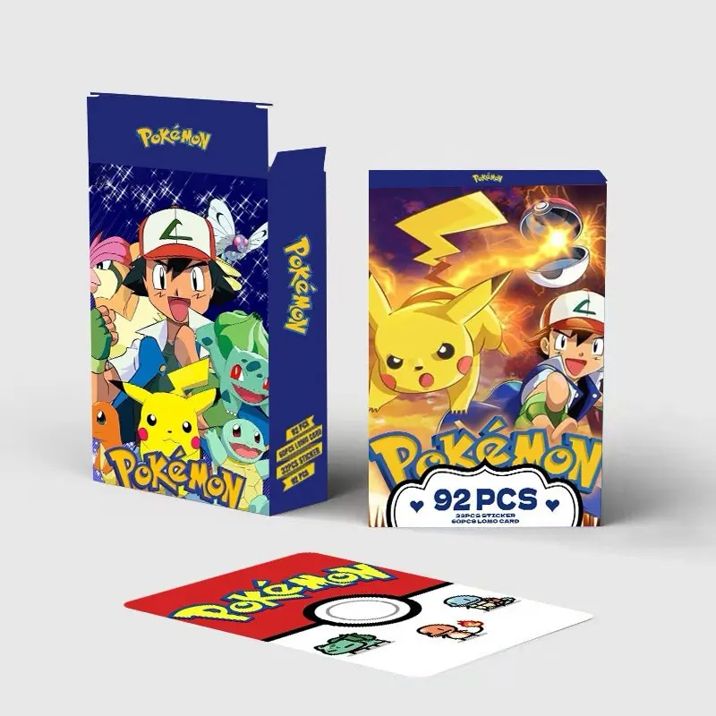 Po.ke.mon 60PCS Lomo Card Collection with 32 Cute Stickers – Great Gift Idea