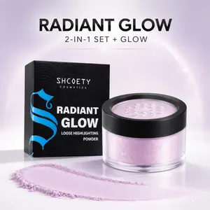 SHCOETY Radiant Glow Loose Highlighting Powder - 4 Shades Delicate Pearl Shimmer, Daily Waterproof Long-Lasting Oil-Control, Flawless for Face, Cheek & Eye Makeup Daily Flawless