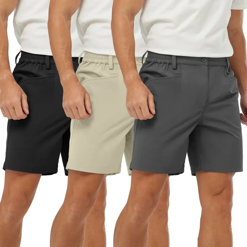 3-PACK YSENTO Men's Golf 4-Way Stretch Mens Shorts 7 Inch Casual Work Chino Lightweight  with Elastic Waist Quick-Dry Pants #fathersdaygift #LGBT #Wimbledon