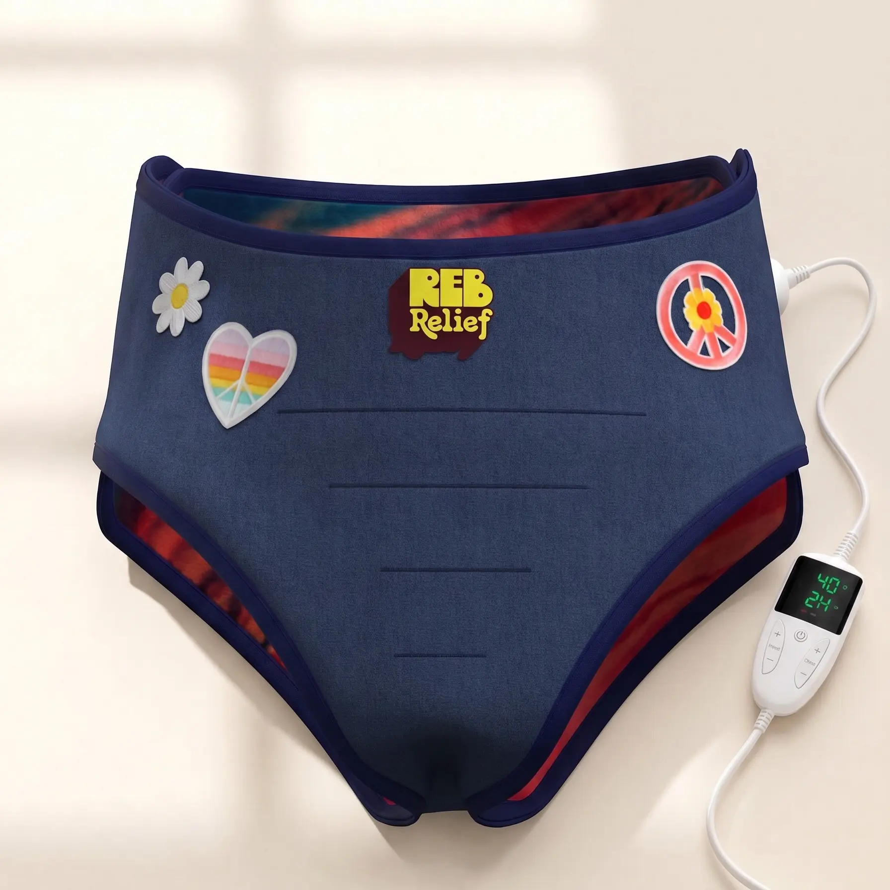 The ORIGINAL REB Heating Pad: The Kelley Jean Wearable Heating Pad for Period Cramps & Postpartum Pain Relief - Adjustable Cordless Menstrual Heat Wrap Hot Compress Heated Wrap