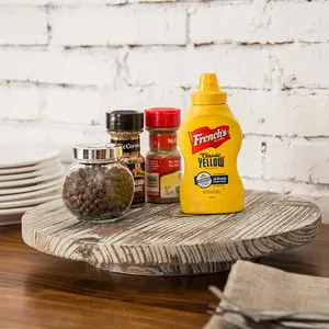 13-Inch Torched Wood Lazy Susan Turntable