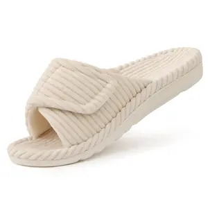 Cloud Comfort Ribbed Slippers – Soft Slide Sandals for Women