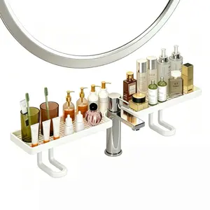 2-Pack Slot Design No-Drill Shelf, 19.6x4.3 Inches, Thick Material Rust-Resistant, Space-Saving Ideal for Kitchen Bathroom