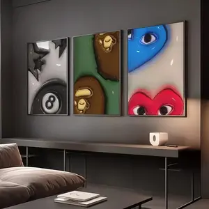 Set of 3 HypeBeast Room Decor, Street Art Poster, Wall Art for Man, Urban Trendy Home Decor, Cool Wall Art