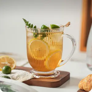 DOTOCOOK 2 Counts Classic vertical-ribbed Irish coffee mug with wide-mouth design - Perfectly sized for authentic Irish coffee, whiskey-laced hot chocolate, and festive spiked eggnog,ideal gift for Christmas celebrations, St. Patrick's Day parties