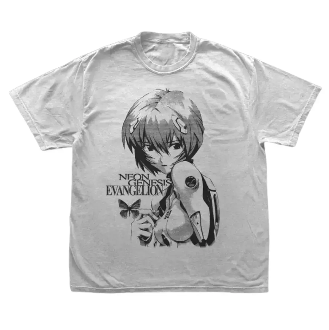 Rei Eva T-Shirt, Evangelion Anime Tee, Gifts Shirt, Unisex Vintage Graphic Tees Gothic Grunge Y2k Emo Scene Amity Affliction Style Clothes Men Women Streetwear