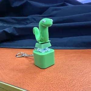 Lizard & Coquí Button Keychain - Rechargeable LED Color-Changing Sound Toy | Valentine’s Gift
