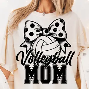 Volleyball Mom T-Shirt Coquette Volleyball Shirt Design Sports Mom Distressed Retro Volleyball
