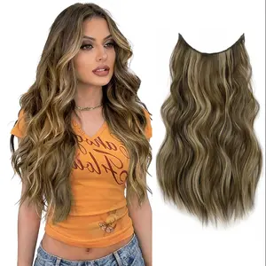 [Plodon] 24/20/16 Natural Volumizing Large Wave 5-Clip Hair extension clips with invisible clip design, realistic and unobtrusive.
