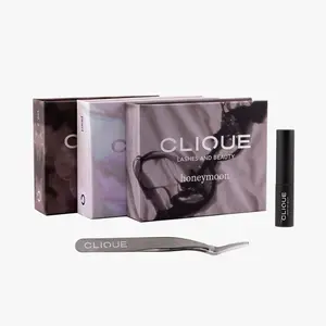 Clique Glam Bundle - Full Volume DIY Lashes Kit with Pearl & Honeymoon Styles, Lightweight & Comfortable, Lasts 7+ Days, Includes Black Adhesive & Mini Presser - Eyelashes