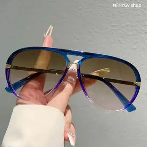 Unisex Retro Aviator Sunglasses Multi Color Gradient Lens Summer Sun Shade Lightweight Outdoor Eyewear for Daily Casual Dressing Sports Activities And Common Seasonal Outside Wearing