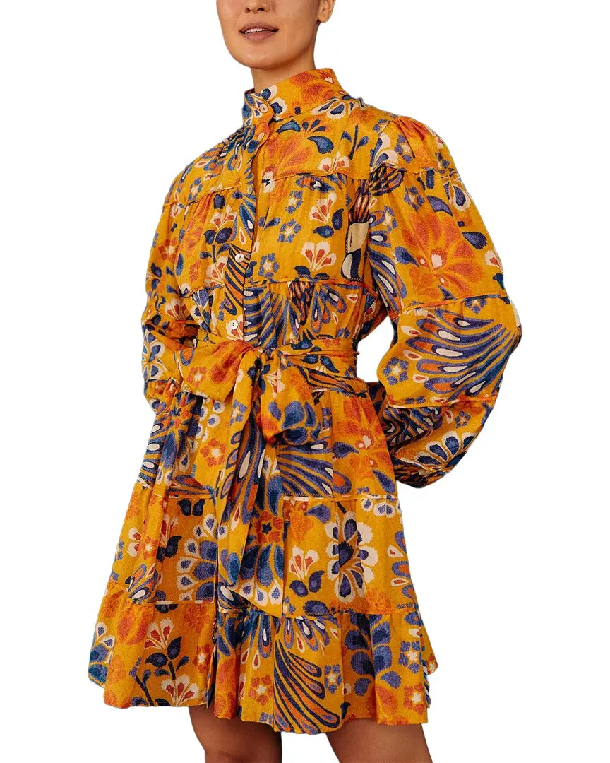 FARM Rio Pineapple Flowers Yellow Mini Dress