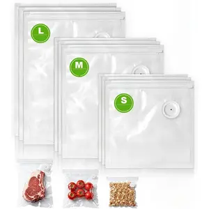 10pcs Reusable Vacuum Sealed Bags, Food Grade Storage Pouches, Leakproof Design, Ideal for Kitchen & Restaurant Use