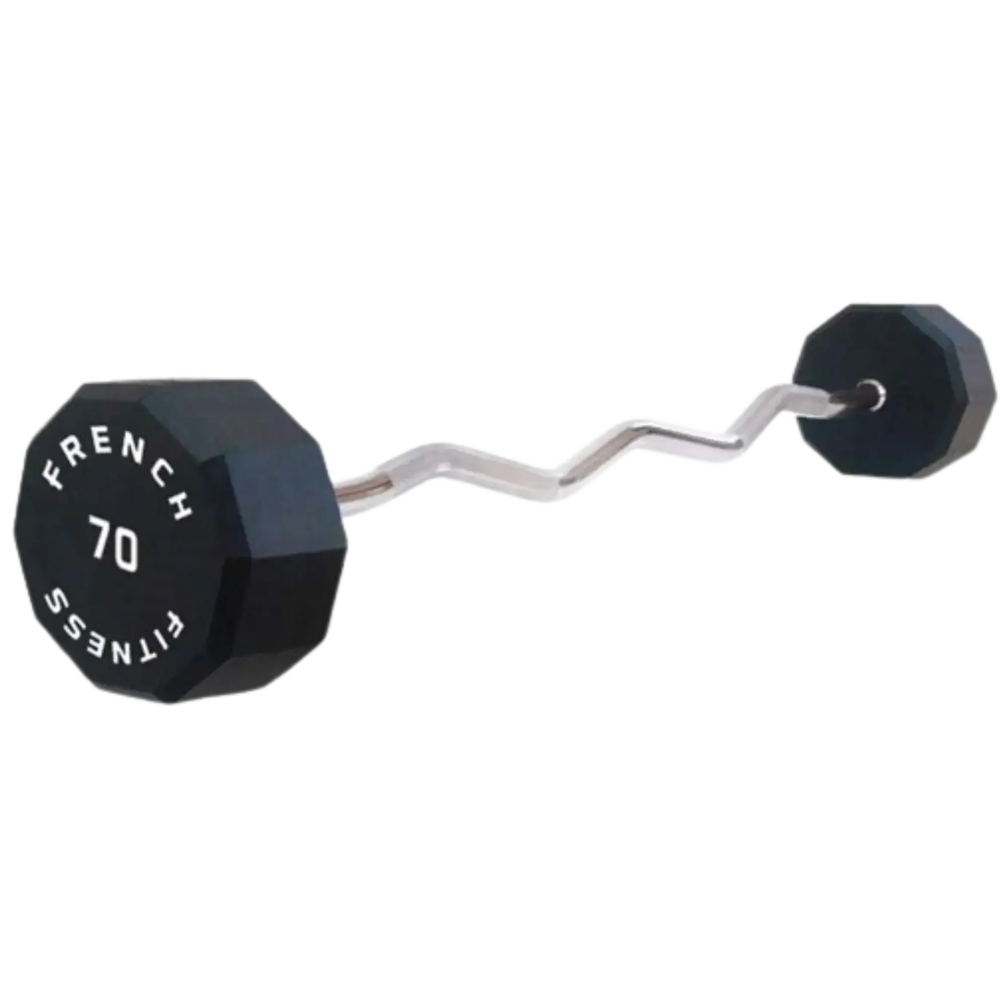 70 lbs Urethane EZ Curl Barbell, Single Fixed Weight Bar for Strength Weight Lifting and Workout, Home Exercise Equipment