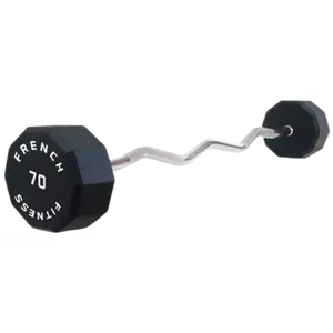 French Fitness EZ Curl Urethane Barbell 70 lbs - Single (New)