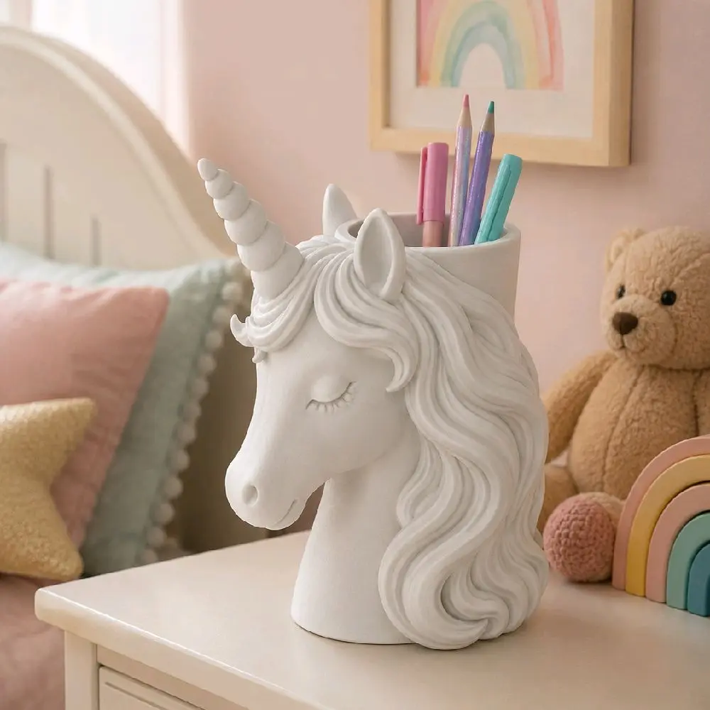 Unicorn Pencil Holder, Cute Desk Organizer for Pens, Pencils and Small Stationery Items