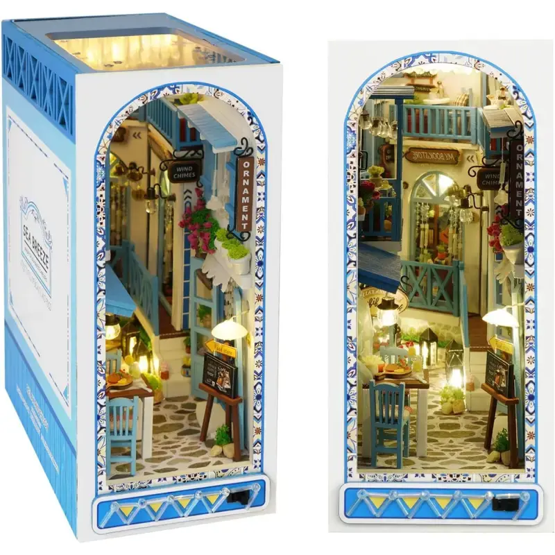 Sea Breeze Book Nook DIY Kit: 3D Wooden Coastal Bookends