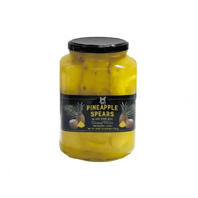 Member's Mark Pineapple Spears in Coconut Water 42 oz Natural Low Calorie Snack with Fresh Pineapples Soaked in Light Syrup & Coconut Water