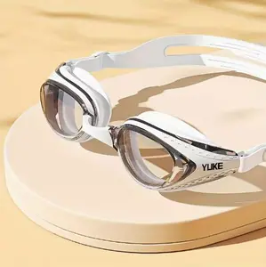 1 Pair of Professional HD Anti-Fog Waterproof Swimming Goggles for Men & Women - Comfortable, Replaceable Nose Bridge, White Frame with Clear Vision - Ideal for Swimming