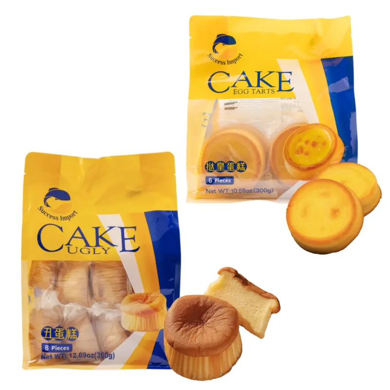 Egg Tarts Cake & Ugly Cake Bundle - 16 Pieces Snack Dessert Combo 400g+360g Shortcake with Delicious Flavor and Perfectly Baked Texture