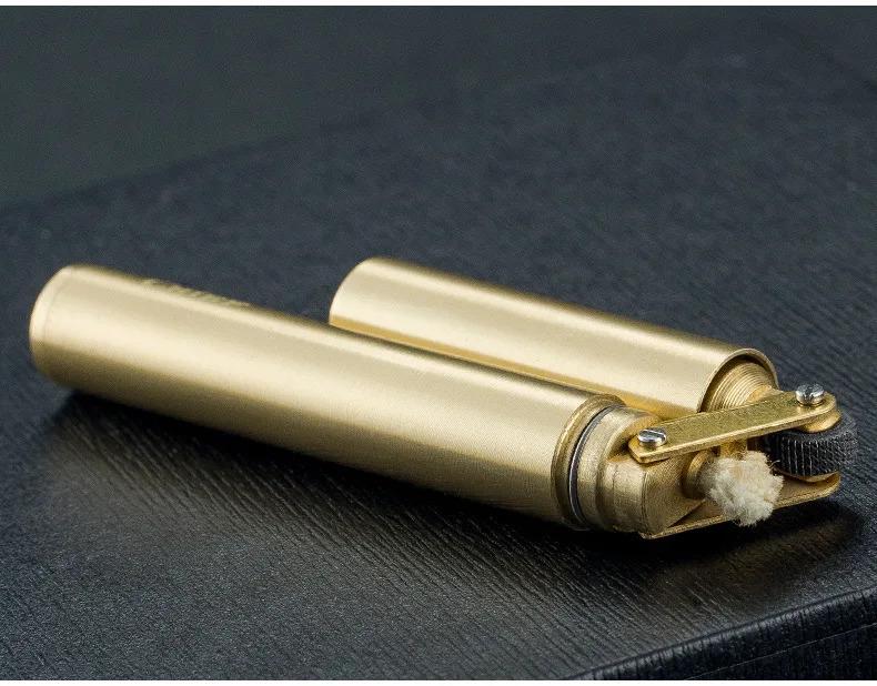 Luxury Retro Copper-Stainless Steel Portable Kerosene Lighter - Home Supplies Casual Tool, Vintage Aesthetic Collectibles, Men's Accessories, Ideal Gift for Smokers (Fuel Not Included) detail 13