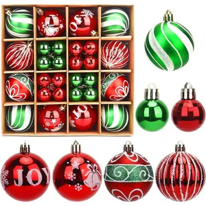 44 count Christmas Ball Ornaments Set for Christmas Tree Decoration, Red Ornaments for Christmas Tree Balls Shatterproof  Balls for Holiday Birthday Wedding Decorations