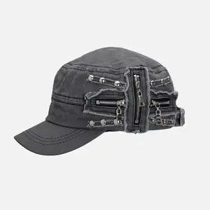 Nice Original Unisex Vintage Washed Metal Rivet Baseball Cap Gothic Punk Spiked Snapback Hat Adjustable Aesthetic Hat Perfect Gift for Couple and Sister