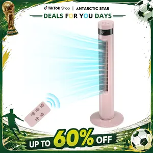 【DealsForYouDays】Antarctic Star Tower Fan - 36inch Pink, Portable Electric Oscillating Fan with Remote Control, 3 Speeds, 12-Hour Timer, 85° Oscillation, Quiet Operation, Bladeless, for Bedroom & Office summerwins