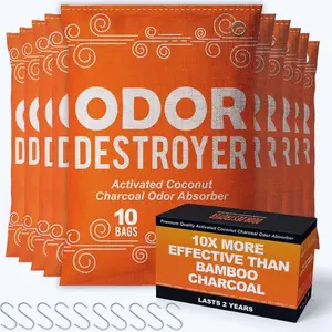 Sunlight Charcoal Odor Destroyer, Activated Coconut Charcoal Odor Absorber, Great for Pet Odors as Well as Cars, Bathrooms, Kitchens, Trash Cans, Litter Boxes, Closets & More, For a Fragrance-Free Clean Smell