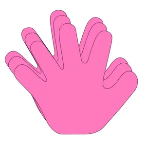 SHAPES ETC. Hand Single Color Creative Cut-Outs, 5.5" -Pink Hand