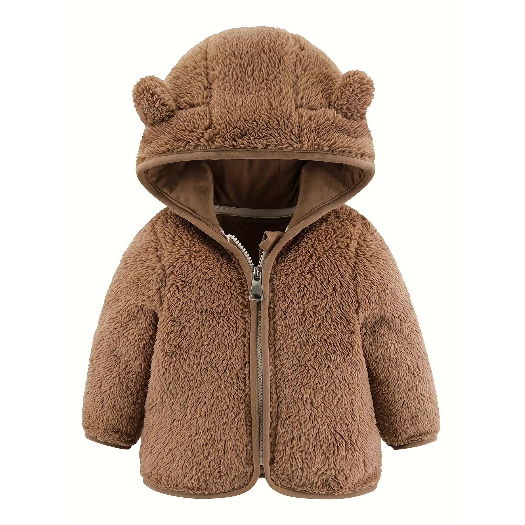 NewBaby Boy’s Cozy Fleece Zip-Up Jacket |               Hooded, Adjustable Drawstring |               Bear Design, Skinny Fit – Spring/Fall Essential Kids’ Wear ❤️   (Gift)11