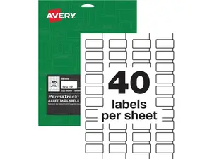 Avery® PermaTrack White Asset Tag Labels