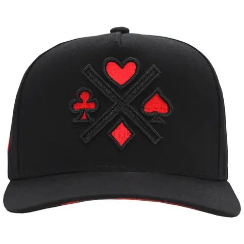 FERRETI HATS FT31 4 Naipes Embroidered Baseball Cap