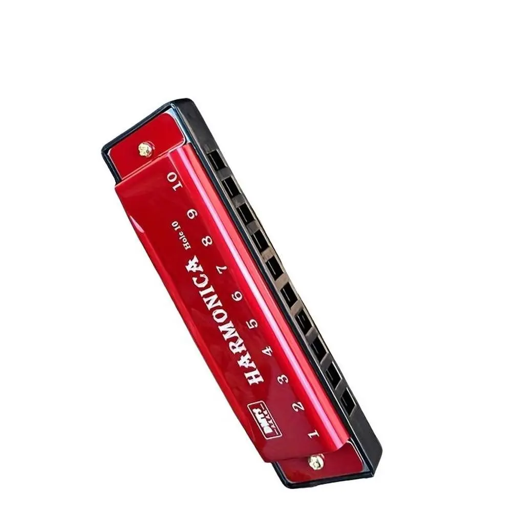 Portable Durable Affordable 10 Hole Chromatic Harmonica, 1 Count C Key Harmonica with Case, Musical Instrument for Beginner, Beginner Friendly, Easily Playable, Gift for Friends