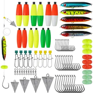 Catfish Rigs Catfishing Tackle Making Kit,103pcs Catfish Accessories with Peg Float Lures Fishing Hooks Swivels Rattle Beads Pyramid Weights Sinker Sliders Santee Copper Rigs Catfishing Equipment