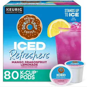 The Original Donut Shop Iced Refreshers Mango Dragonfruit Lemonade, K-Cup Pods, 80 Count