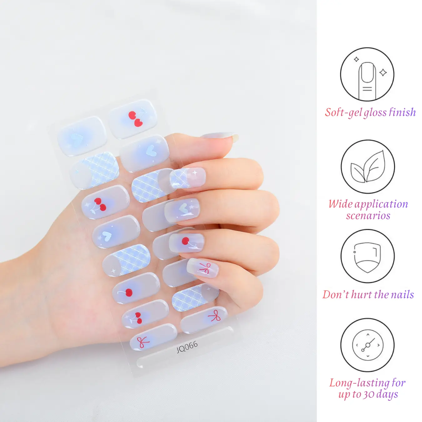 Semi Cured Gel Nail Strips,UV Gel Polish Strips, Half-Cured Soft Gel Nails, Lamp Curing Required,Gel Nail Stickers with UV Light Required,Salon Quality, Easy Application and Removal