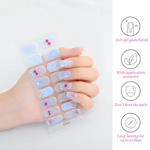 Semi Cured Gel Nail Strips,UV Gel Polish Strips, Half-Cured Soft Gel Nails, Lamp Curing Required,Gel Nail Stickers with UV Light Required,Salon Quality, Easy Application and Removal