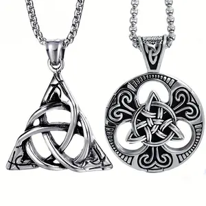 Elegant Irish Celtic Knot Titanium Pendant - Non-Fade, Hypoallergenic Necklace, Perfect Hip Hop Gothic Gift for Him