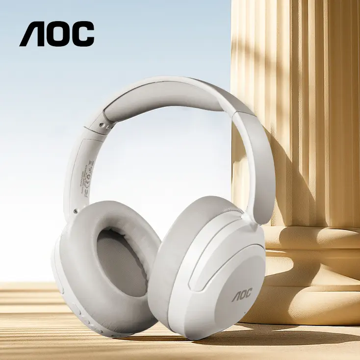 AOC ACH3505 Lightweight Over-Ear Wireless Gaming Headset - Wireless BT Headset with Bluetooth 5.3, ANC, Cloud Foam, Noise-Canceling Mic, Custom EQ Modes, Adjustable Foldable Design, 30 Hours Playtime for Gaming, Phone Calls