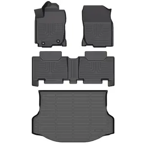 DEPITUU For Toyota Rav4 2013-2018 Floor Mats & Cargo Liner Set,All Weather Protection TPE Floor Liners Front& Rear Row Full Set Accessories Black,car stuff,car essentials,car mats accessories,car floor mat,Easy to Clean, Non-Slip TPE