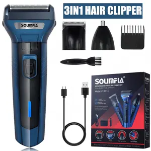 Multifunctional 3 In 1 Electric Foil Shaver Rechargeable Cordless Hair Clipper Beard Nose Hair Trimmer Razor Grooming Kit